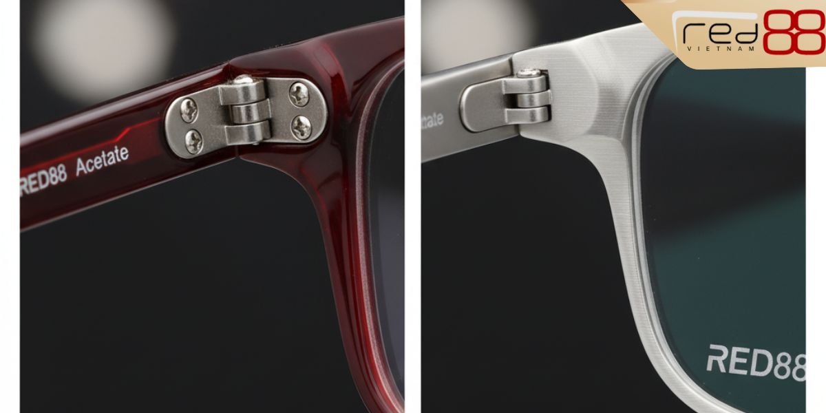 RED88 - Thương hiệu đẳng cấp đến từ châu Mỹ Bản lề 5 chấu gọng Acetate và gọng Titanium thanh mảnh